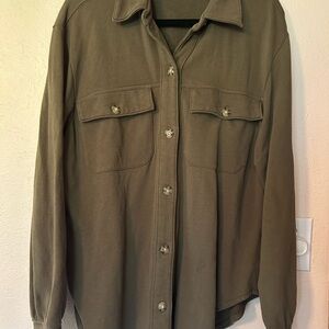 Olive Green Button-Up Shirt